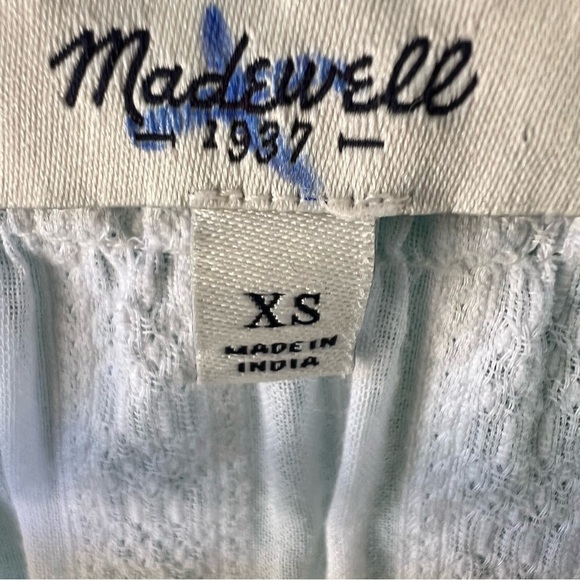 Madewell Gauzy Cotton Pullover Peasant White Tunic Semi-Sheer Tassel Ties SZ XS - Picture 6 of 8